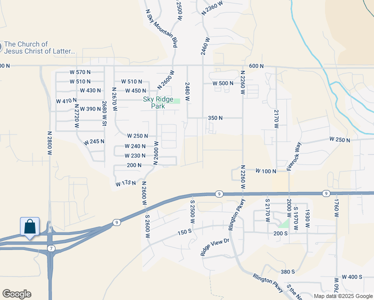 map of restaurants, bars, coffee shops, grocery stores, and more near 228 North 2530 West in Hurricane