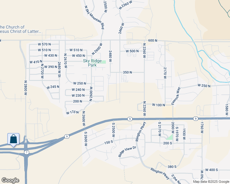 map of restaurants, bars, coffee shops, grocery stores, and more near 228 North 2530 West in Hurricane