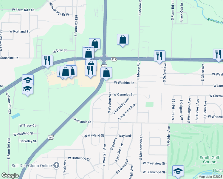 map of restaurants, bars, coffee shops, grocery stores, and more near 1996 South Western Avenue in Springfield