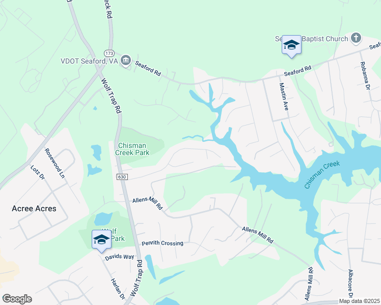 map of restaurants, bars, coffee shops, grocery stores, and more near 211 Barcroft Drive in Yorktown