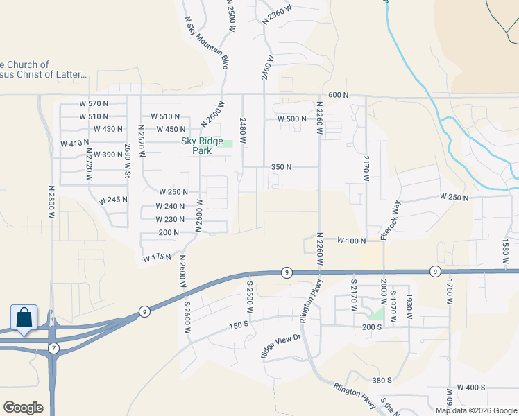 map of restaurants, bars, coffee shops, grocery stores, and more near 75 North 2260 West in Hurricane