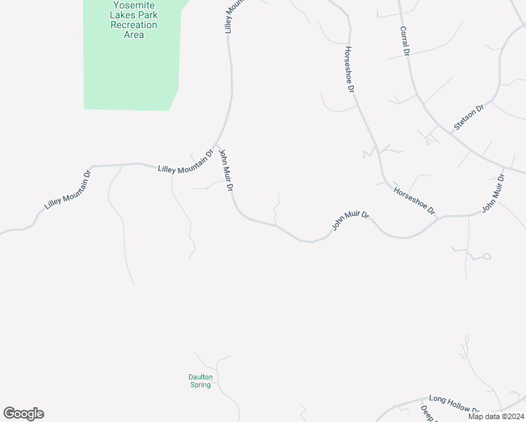 map of restaurants, bars, coffee shops, grocery stores, and more near John Muir Drive in Yosemite Lakes