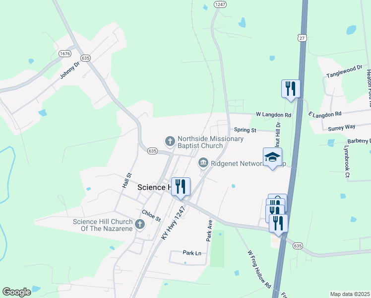 map of restaurants, bars, coffee shops, grocery stores, and more near 919 Stanford Street in Science Hill