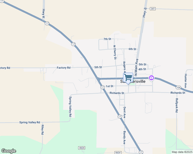 map of restaurants, bars, coffee shops, grocery stores, and more near Missouri 17 in Summersville