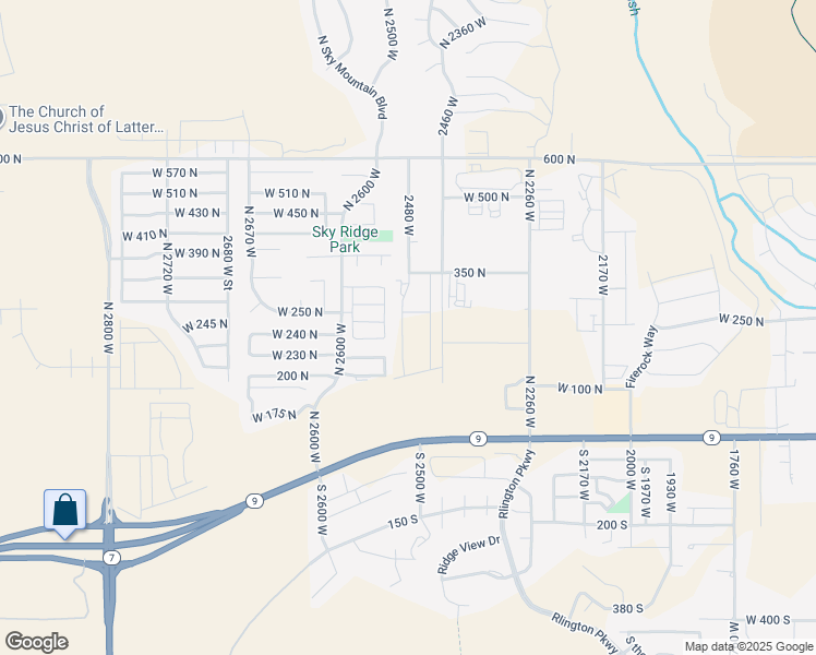 map of restaurants, bars, coffee shops, grocery stores, and more near 281 North 2530 West in Hurricane