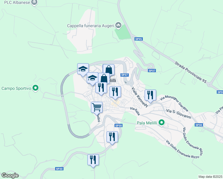 map of restaurants, bars, coffee shops, grocery stores, and more near in Melilli