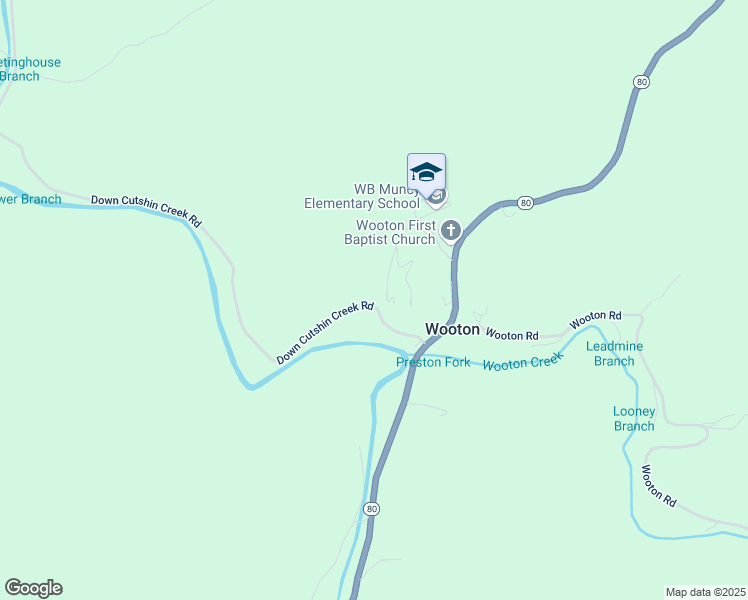 map of restaurants, bars, coffee shops, grocery stores, and more near Down Cutshin Cr Road in Wooton
