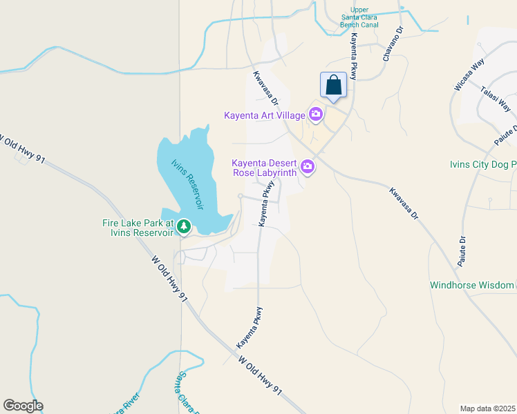 map of restaurants, bars, coffee shops, grocery stores, and more near 1353 West Lake Drive in Ivins