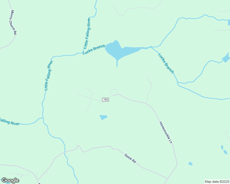 map of restaurants, bars, coffee shops, grocery stores, and more near 1065 Honeysuckle Lane in Brookneal