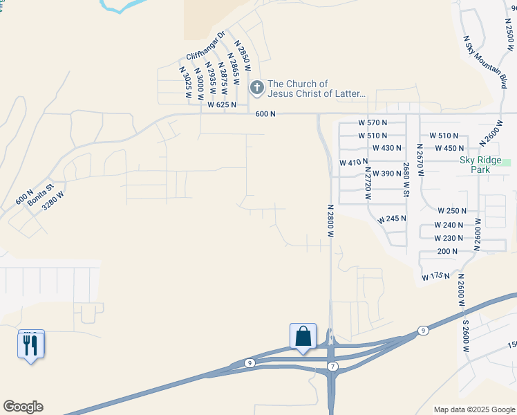 map of restaurants, bars, coffee shops, grocery stores, and more near in Hurricane