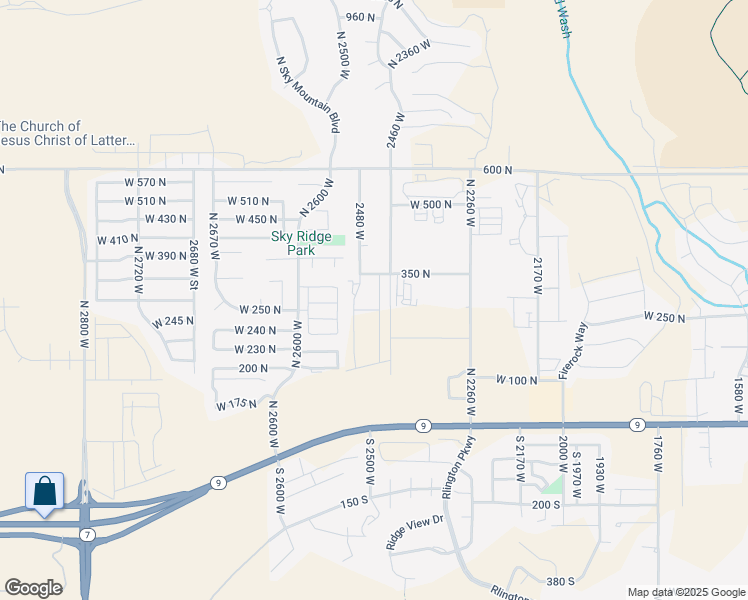 map of restaurants, bars, coffee shops, grocery stores, and more near 281 North 2530 West in Hurricane
