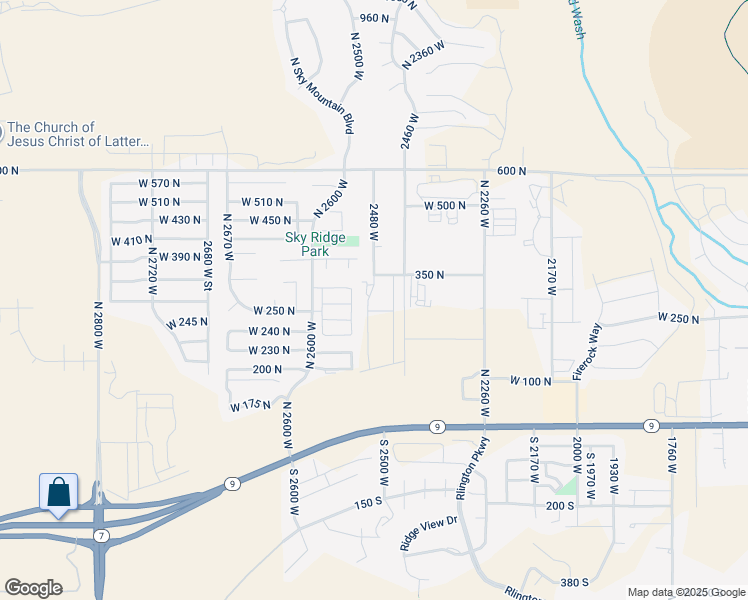 map of restaurants, bars, coffee shops, grocery stores, and more near 281 North 2530 West in Hurricane