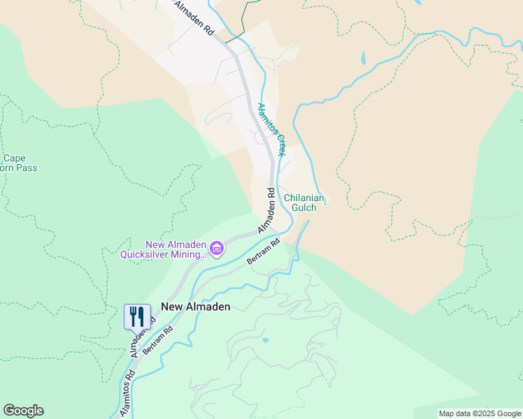 map of restaurants, bars, coffee shops, grocery stores, and more near 21177 Almaden Road in San Jose