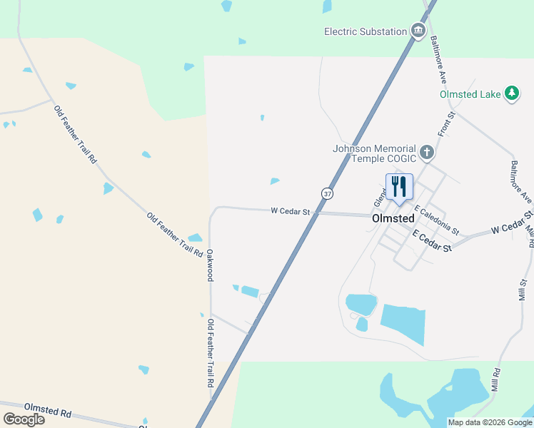 map of restaurants, bars, coffee shops, grocery stores, and more near 1087-1099 West Cedar Street in Olmsted