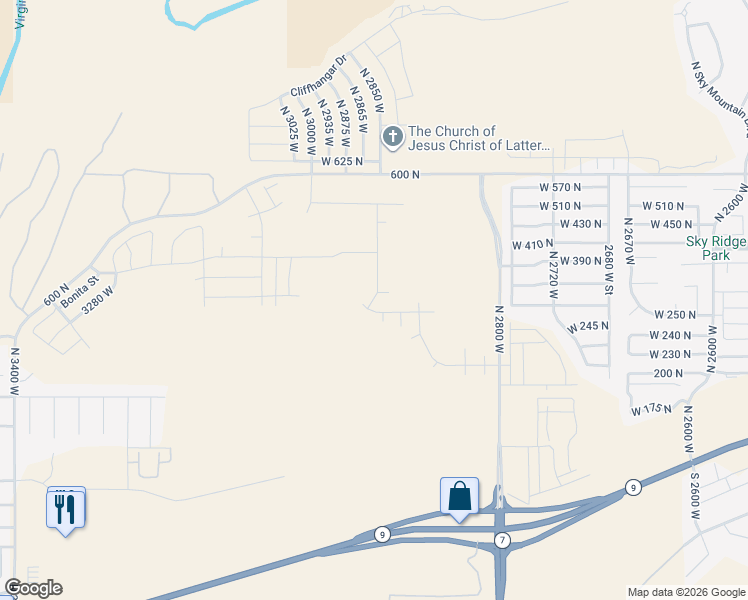 map of restaurants, bars, coffee shops, grocery stores, and more near in Hurricane