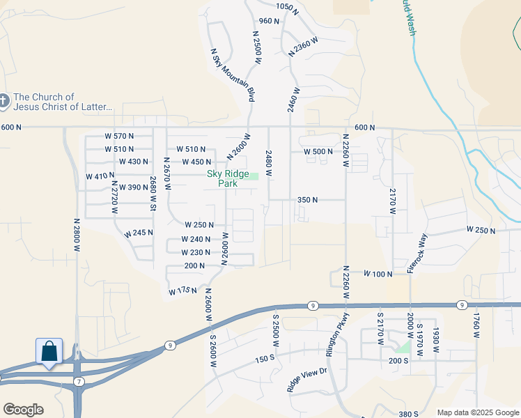 map of restaurants, bars, coffee shops, grocery stores, and more near 2545 West 260 North in Hurricane