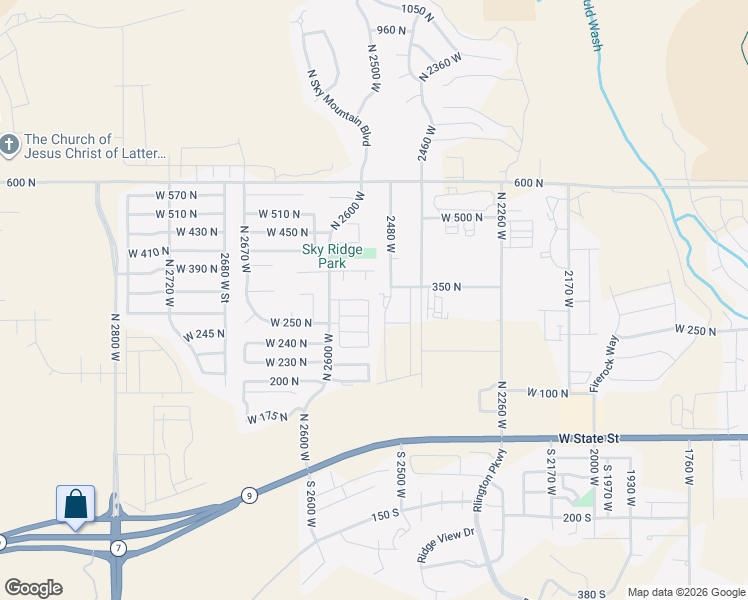 map of restaurants, bars, coffee shops, grocery stores, and more near 2545 West 260 North in Hurricane