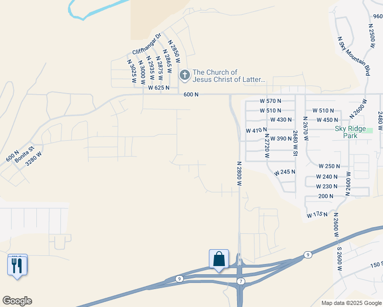 map of restaurants, bars, coffee shops, grocery stores, and more near in Hurricane