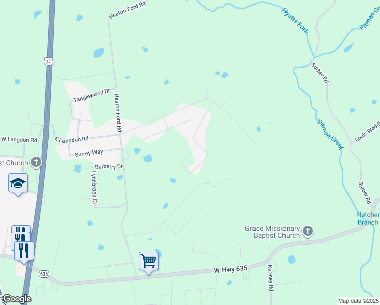 map of restaurants, bars, coffee shops, grocery stores, and more near 199 Alice Lane in Science Hill