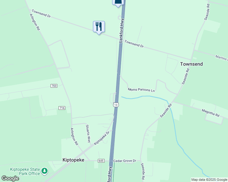 map of restaurants, bars, coffee shops, grocery stores, and more near 29140 Lankford Highway in Cape Charles