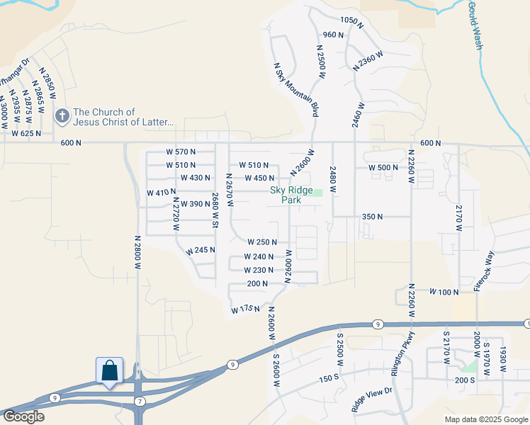 map of restaurants, bars, coffee shops, grocery stores, and more near 2639 West 400 North in Hurricane