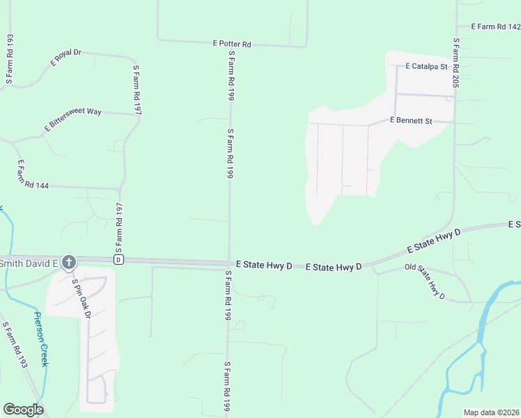 map of restaurants, bars, coffee shops, grocery stores, and more near 1708 South Farm Road 199 in Springfield