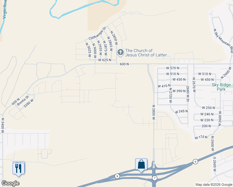 map of restaurants, bars, coffee shops, grocery stores, and more near in Hurricane