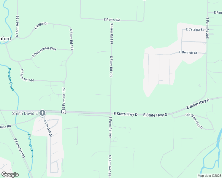 map of restaurants, bars, coffee shops, grocery stores, and more near 1708 South Farm Road 199 in Springfield