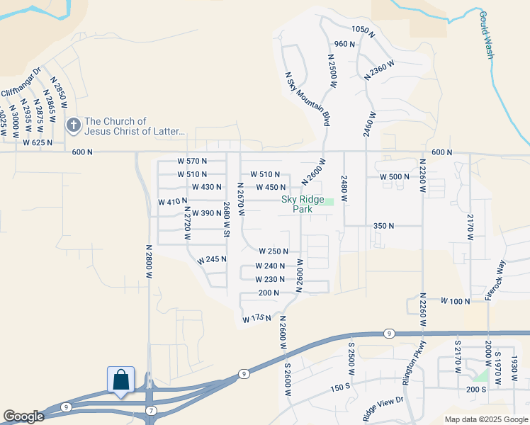 map of restaurants, bars, coffee shops, grocery stores, and more near 2639 West 400 North in Hurricane