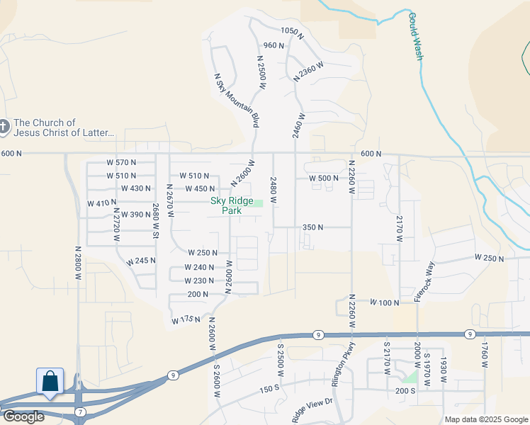 map of restaurants, bars, coffee shops, grocery stores, and more near 412 North 2480 West in Hurricane