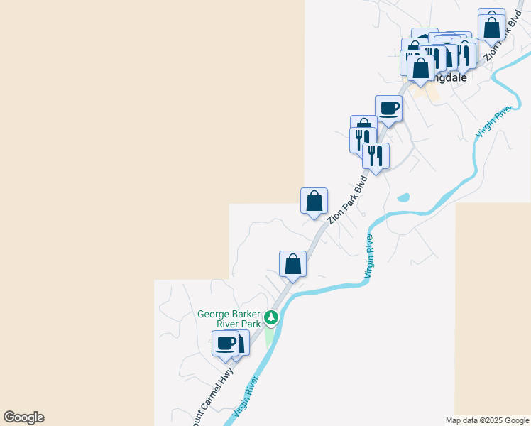 map of restaurants, bars, coffee shops, grocery stores, and more near 1580 Claret Cup Lane in Springdale