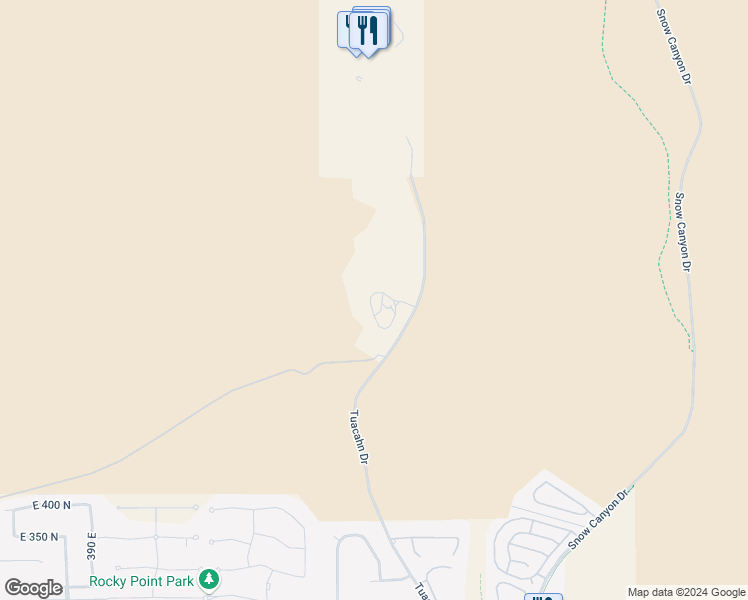 map of restaurants, bars, coffee shops, grocery stores, and more near 768 Sanctuary Place in Ivins