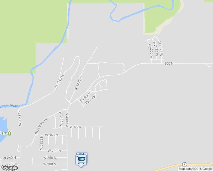 map of restaurants, bars, coffee shops, grocery stores, and more near 566 North Belair in Hurricane