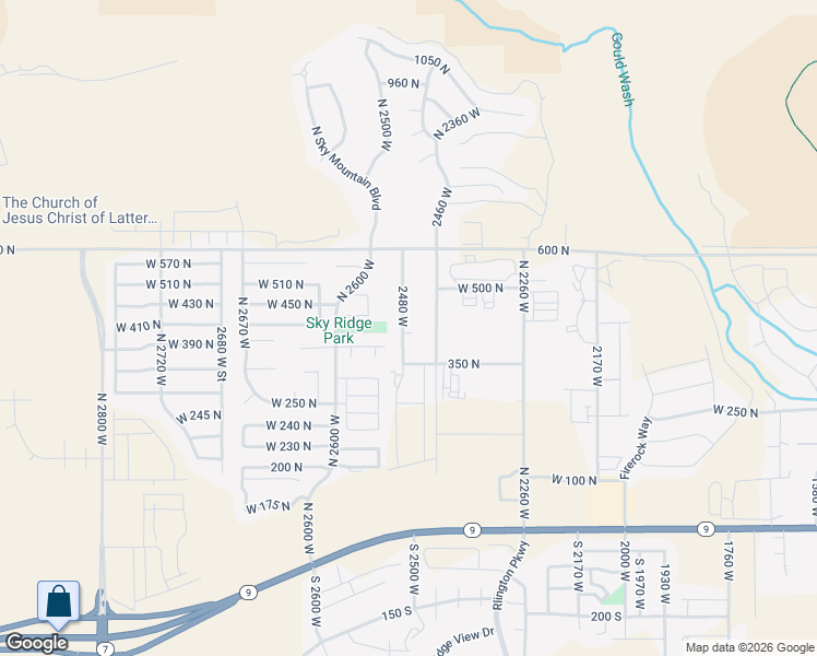 map of restaurants, bars, coffee shops, grocery stores, and more near 441 2480 West in Hurricane