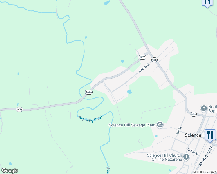 map of restaurants, bars, coffee shops, grocery stores, and more near 222 Millard Tilley Road in Science Hill