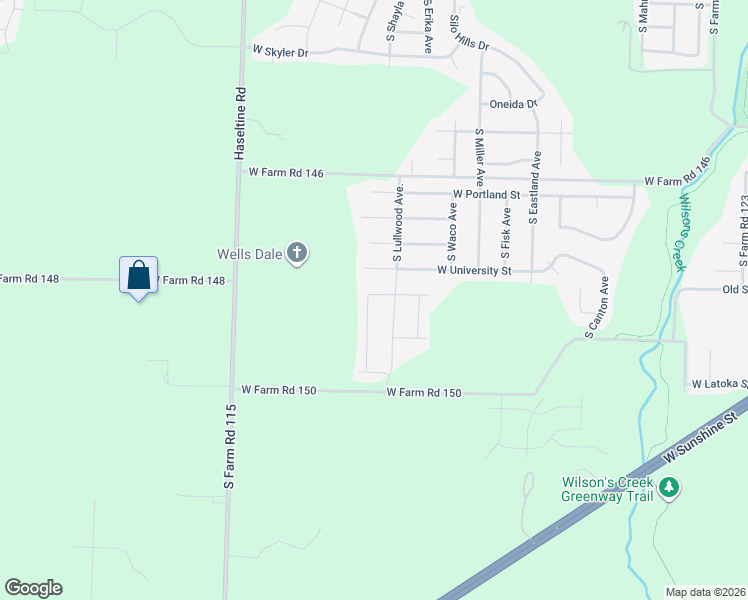 map of restaurants, bars, coffee shops, grocery stores, and more near 4890 West University Street in Springfield