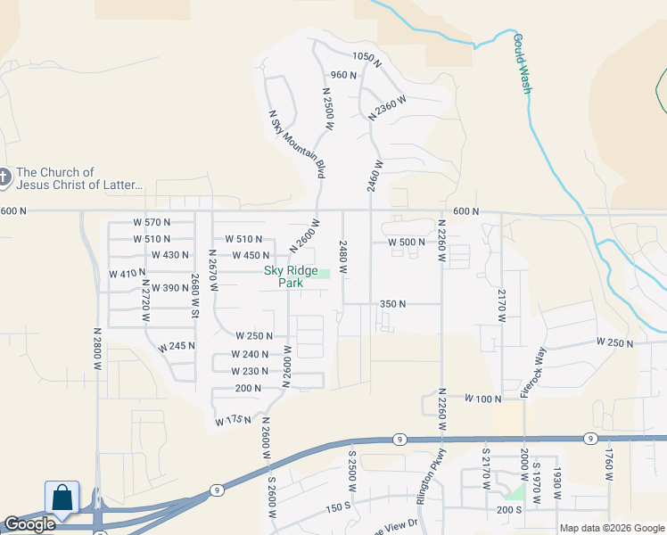 map of restaurants, bars, coffee shops, grocery stores, and more near 466 2480 West in Hurricane