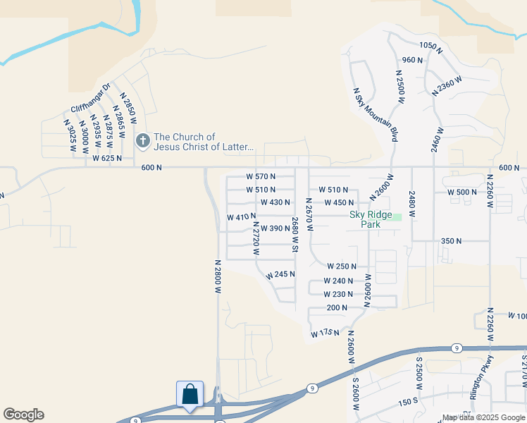 map of restaurants, bars, coffee shops, grocery stores, and more near 2710 West 410 North in Hurricane