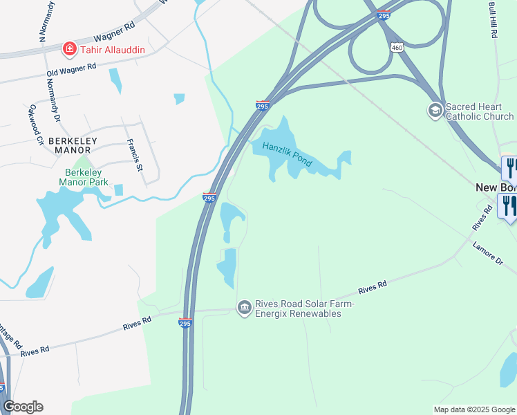 map of restaurants, bars, coffee shops, grocery stores, and more near 9455 Lakeshore Drive in Petersburg