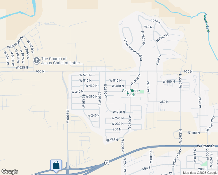 map of restaurants, bars, coffee shops, grocery stores, and more near 2661 West 450 North in Hurricane