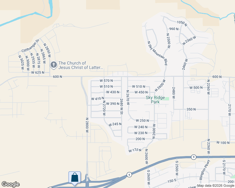 map of restaurants, bars, coffee shops, grocery stores, and more near 2688 West 430 North in Hurricane