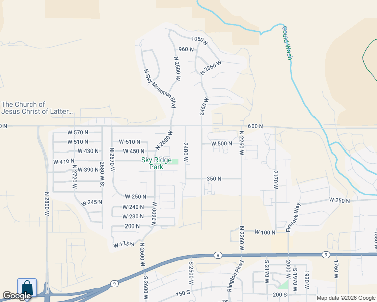 map of restaurants, bars, coffee shops, grocery stores, and more near 495 2480 West in Hurricane