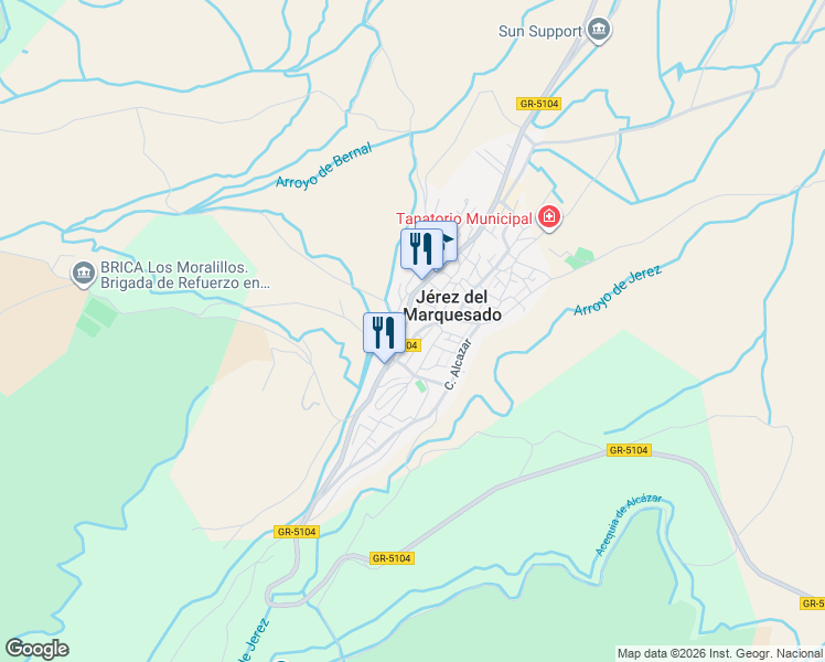 map of restaurants, bars, coffee shops, grocery stores, and more near 6 Calle Herreria in Jerez del Marquesado