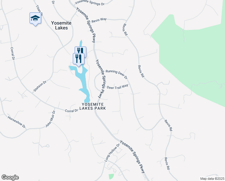 map of restaurants, bars, coffee shops, grocery stores, and more near 43096 Deer Trail Way in Coarsegold