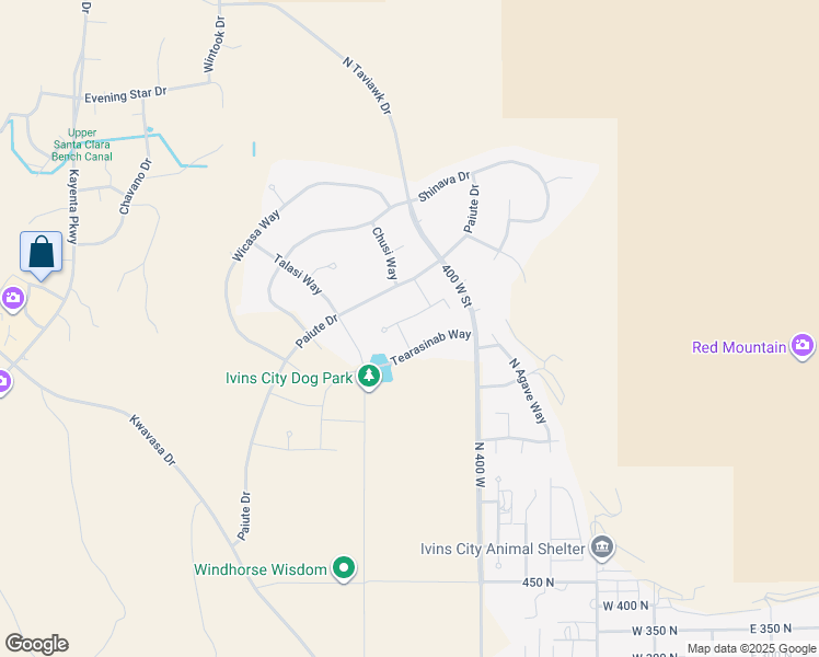 map of restaurants, bars, coffee shops, grocery stores, and more near 864 Sihu Way in Ivins