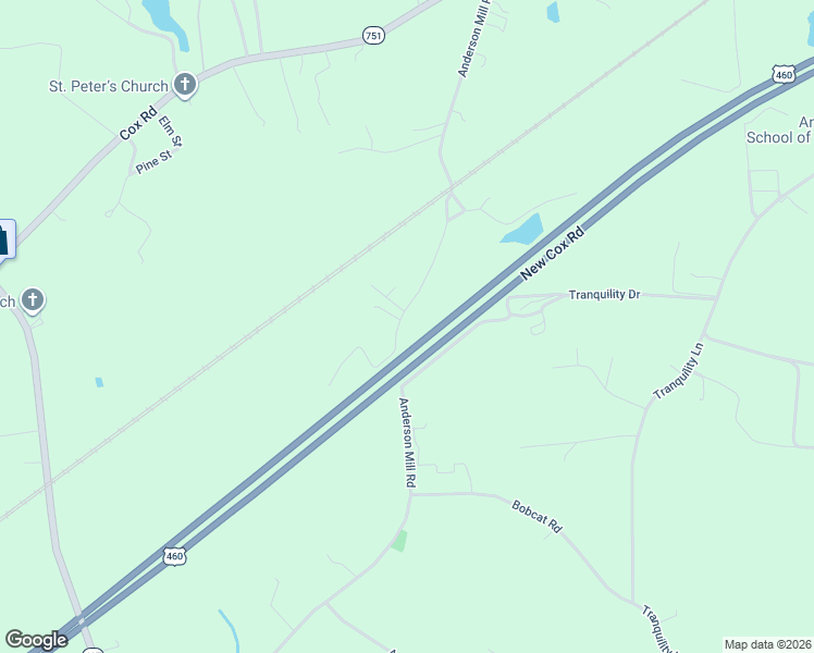 map of restaurants, bars, coffee shops, grocery stores, and more near 6405 Anderson Mill Road in Church Road