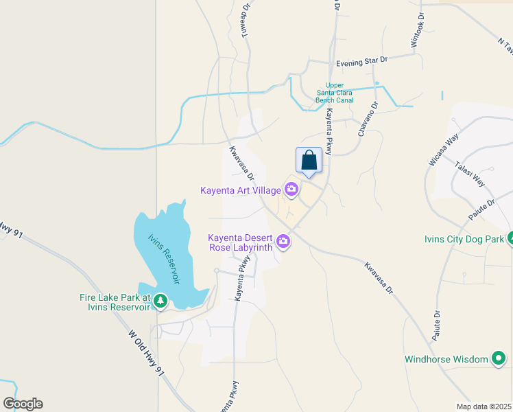 map of restaurants, bars, coffee shops, grocery stores, and more near 1280 Mochni Circle in Ivins