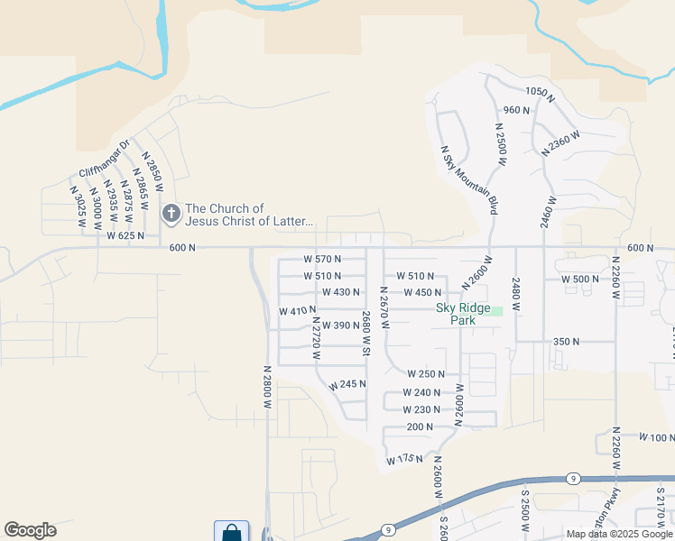 map of restaurants, bars, coffee shops, grocery stores, and more near 2698 West 510 North in Hurricane