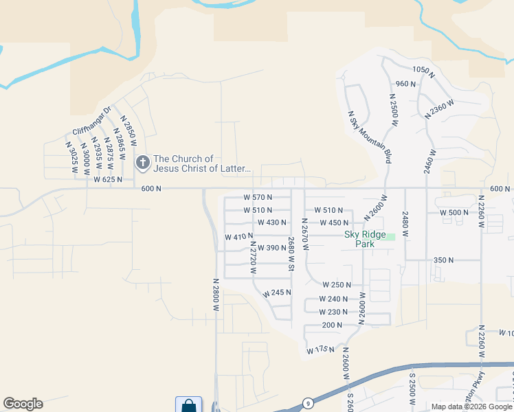 map of restaurants, bars, coffee shops, grocery stores, and more near 2710 West 510 North in Hurricane