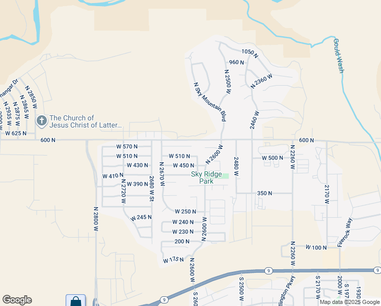 map of restaurants, bars, coffee shops, grocery stores, and more near 2618 West 510 North in Hurricane